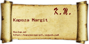Kapsza Margit névjegykártya
