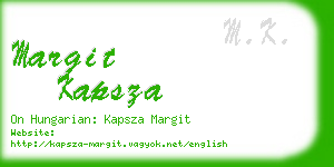 margit kapsza business card